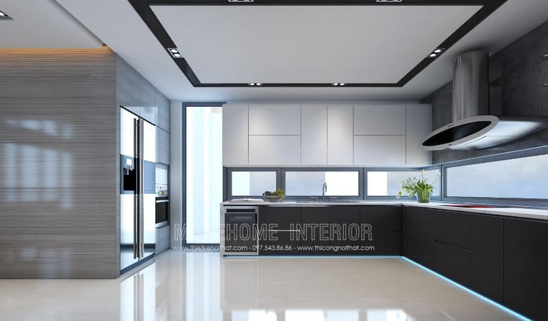Thiết kế tủ bếp chung cư phong cách hiện đại, trẻ trung, tối giản Tủ bếp hiện đại, tủ bếp chữ u, tủ bếp chữ i, tủ bếp chữ l