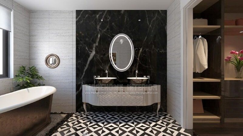 Thiết kế nội thất phòng tắm và nhà vệ sinh tại chung cư cao cấp