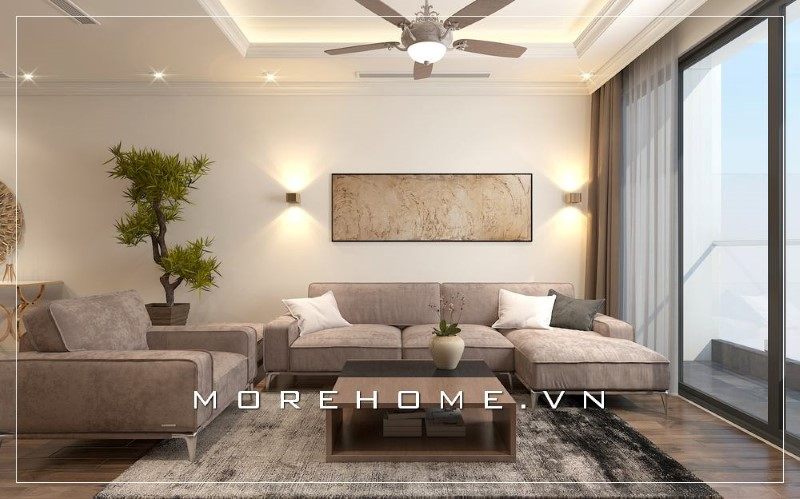 Chiếc bàn trà không chỉ tiện dụng mà còn góp phần tô điểm thêm giá trị thẩm mỹ cho không gian phòng khách.