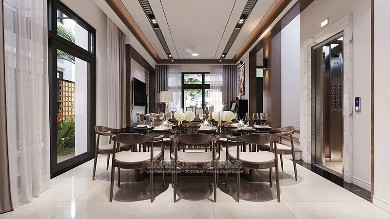 Thiết kế nội thất phòng ăn đẹp cho nhà biệt thự tại Starlake Tây Hồ Hà Nội