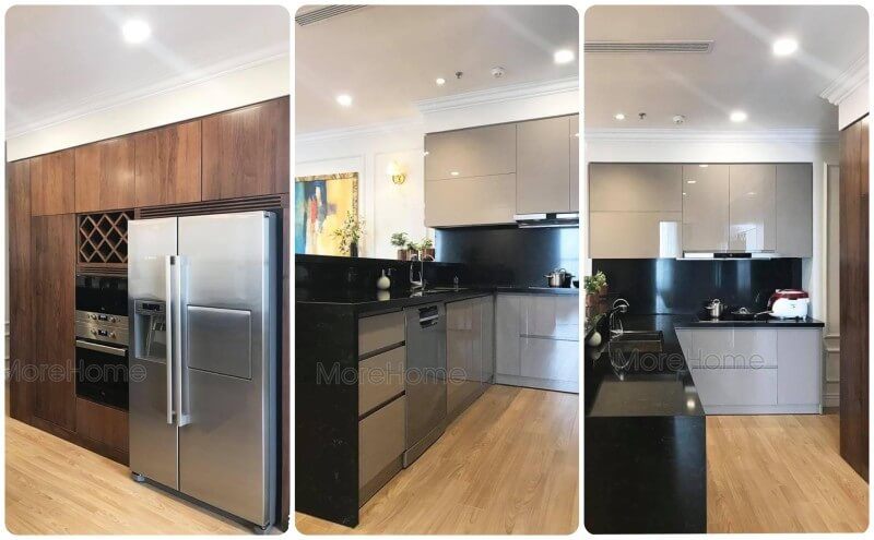 Hoàn thiện công trình thi công nội thất phòng bếp cho căn hộ chung cư cao cấp tại Vinhomes Gardenia Mỹ Đình Hà Nội
