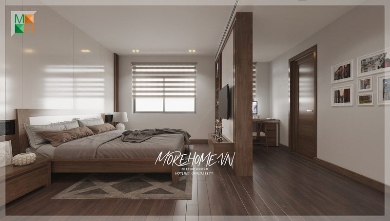 Phòng ngủ biệt thự được thiết kế mang phong cách hiện đại mang đến sự sang trọng, thân thiện và dễ chịu mỗi khi bước chân vào căn phòng.